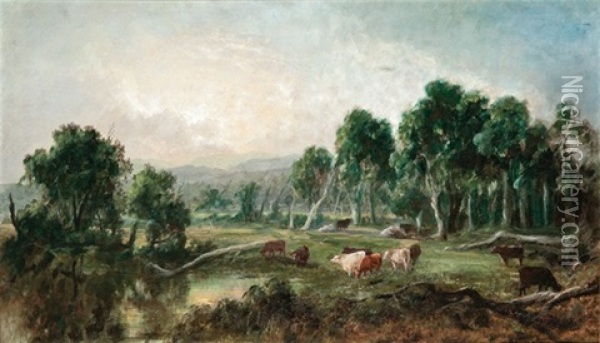 Early Morning, Yarra Flats Oil Painting - Charles Rolando
