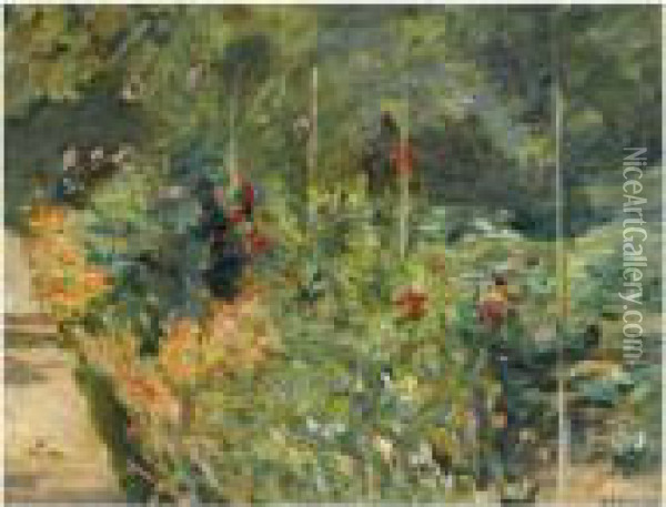 Der Nutzgarten In Wannsee Nach Westen (the Wannsee Garden To Thewest) Oil Painting - Max Liebermann