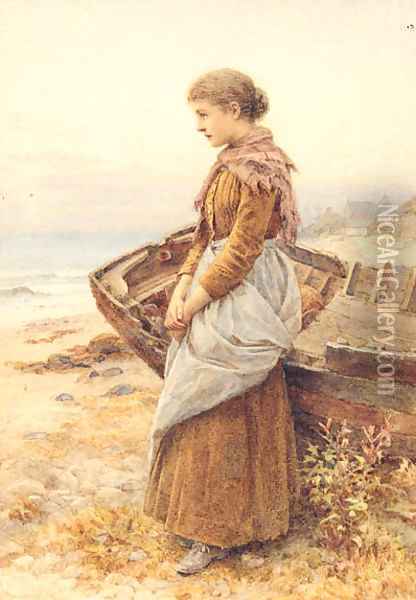 Waiting by the Shore Oil Painting - Henry James Johnstone