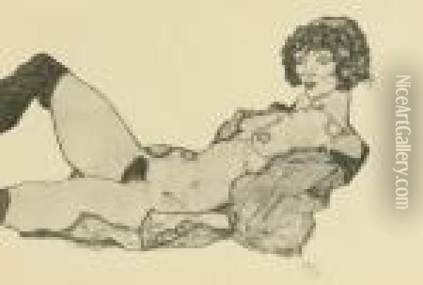 Zeichnungen, Wein, Buchhandlung Richard Lanyi Oil Painting - Egon Schiele