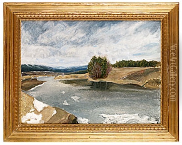 Alvlandskap Oil Painting - Leander Engstroem the Elder