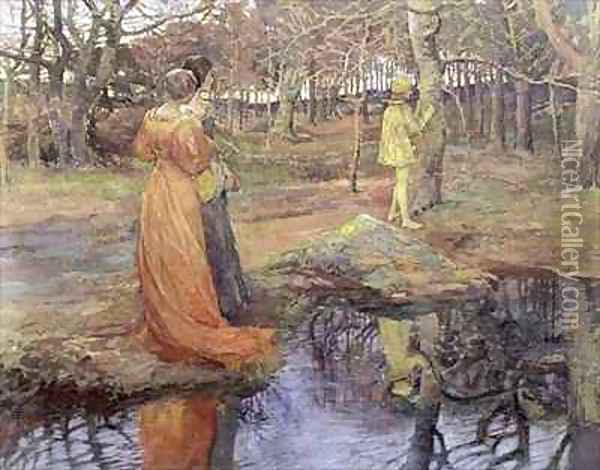 Medieval woodland scene Oil Painting - Elizabeth Stanhope Forbes