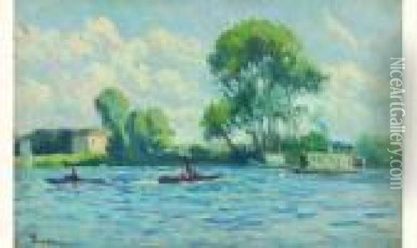  Remorqueur Sur La Seine  Oil Painting - Maximilien Luce