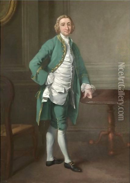 Portrait Of A Gentleman, Possibly Mr Goodyear St. John Oil Painting - Francis Hayman