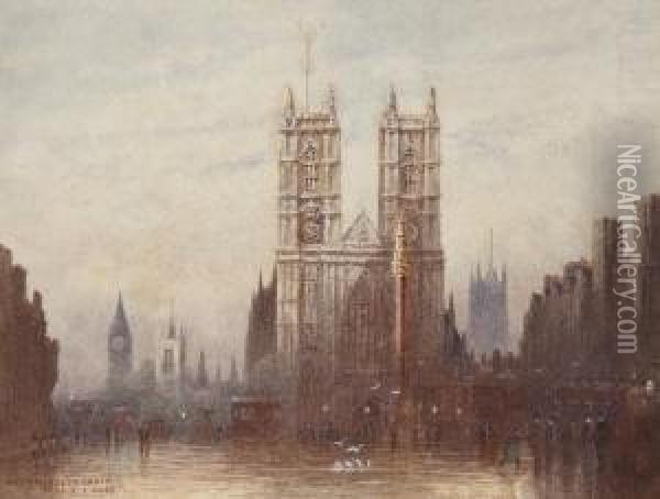 Westminster Abbey Oil Painting - Frederick E.J. Goff