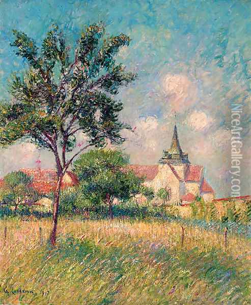 Le Village champs pres de l'eglise Oil Painting - Gustave Loiseau