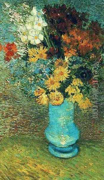 Vase With Daisies And Anemones Oil Painting - Vincent Van Gogh