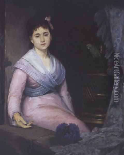 L'Indolence, 1871-72 Oil Painting - Eva Gonzales