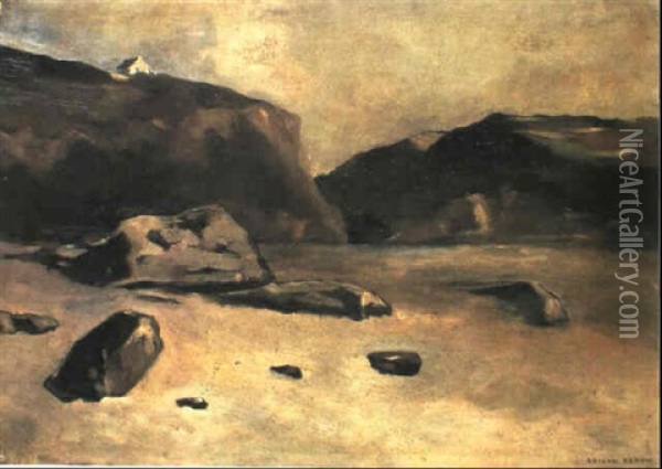 Rocher Sur La Plage Oil Painting - Odilon Redon