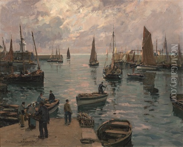 Le Port De Joinville, Ile D'yeu Oil Painting - Paul Emile Lecomte