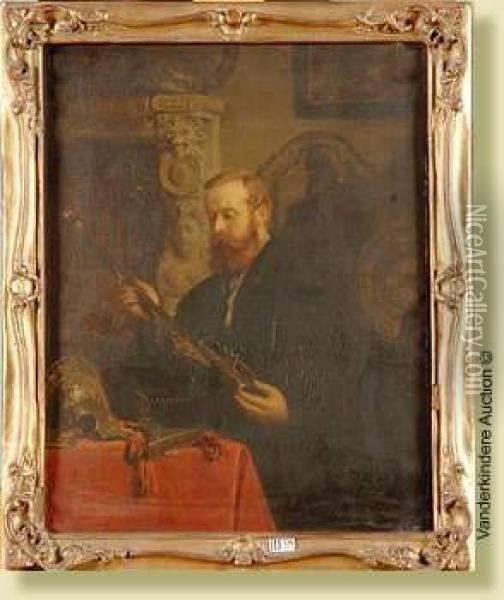 L'arquebusier Oil Painting - Adolphe De Villers
