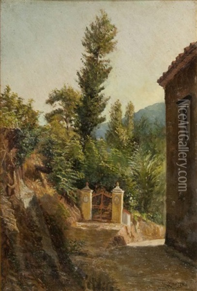 Villa Sorrentino Oil Painting - Giuseppe Laezza