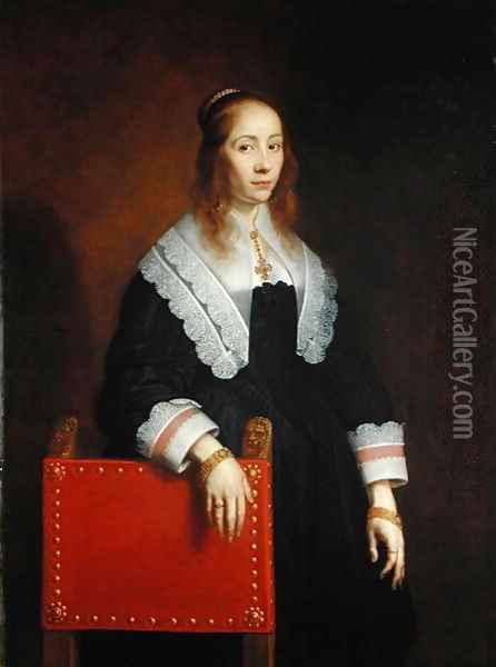A Young Woman 1643 Oil Painting - Bartholomeus Van Der Helst
