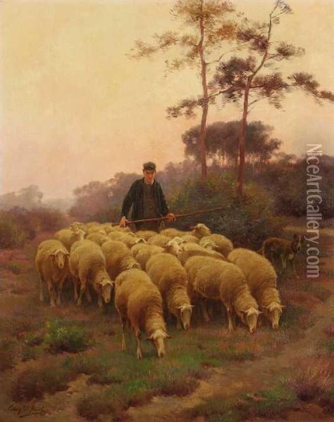Schafer Mit Seiner Herde Oil Painting - Franz De Beul