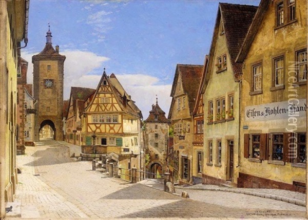 Rothenburg Ober Der Tauber Oil Painting - Josef Theodor Hansen
