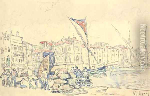Saint-Tropez, Le port Oil Painting - Paul Signac