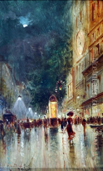 Paris Da Montmartre Oil Painting - Oscar Ricciardi