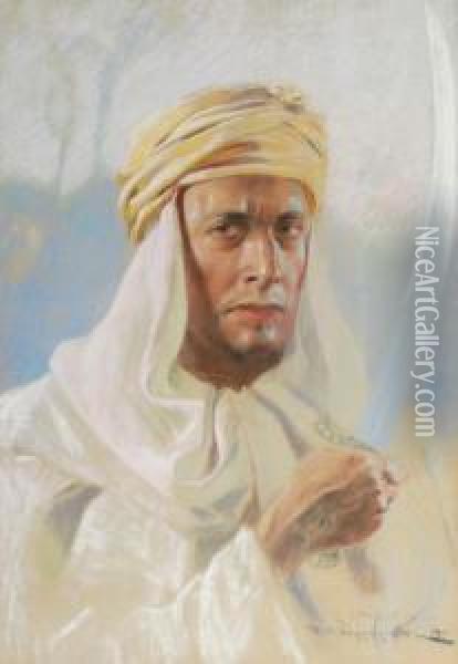 Obronca Islamu - Autoportret Oil Painting - Feliks M. Wygrzywalski