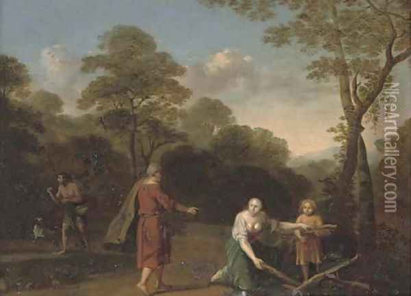 Elijah and the Widow of Zarephath Oil Painting - Cornelis Van Poelenburgh
