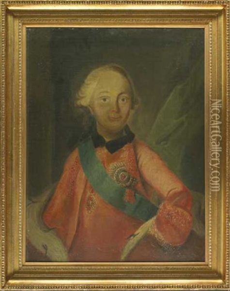 Zar Paul I. Petrowitsch, Portrat Des Jungen Von Vorne In Offiziersuniform Oil Painting - Vigilius Eriksen