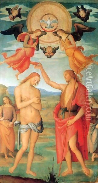 The Baptism of Christ Oil Painting - Pietro Vannucci Perugino