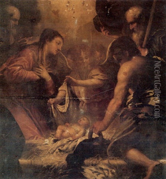 The Adoration Of The Shepherds Oil Painting - Antonio Bellucci