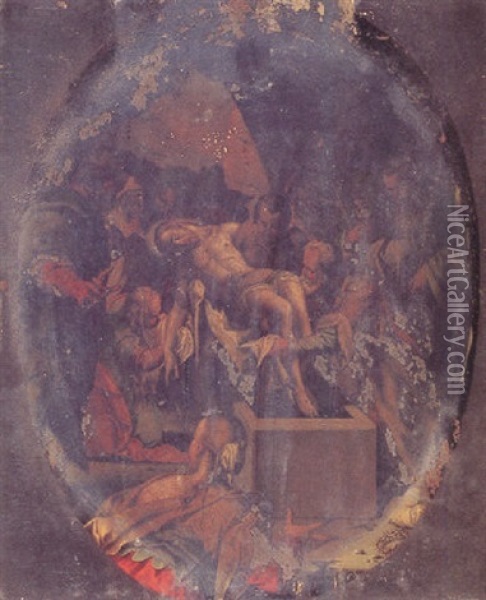 The Entombment Of Christ Oil Painting - Hans Von Aachen