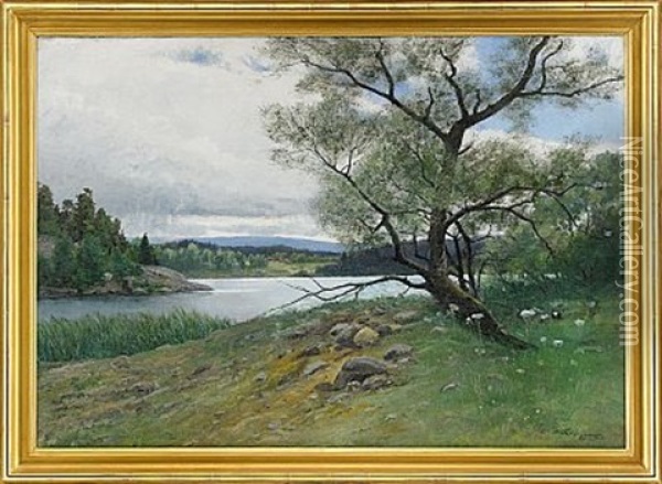 Skargardslandskap Oil Painting - Konrad Simonsson