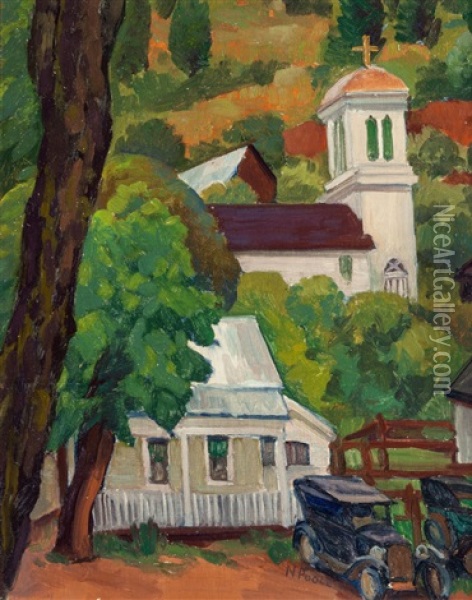 Downieville Church, California Oil Painting - Horatio Nelson Poole