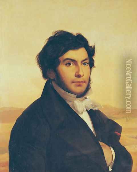 Portrait of Jean-Francois Champollion (1790-1832) 1831 Oil Painting - Leon Cogniet