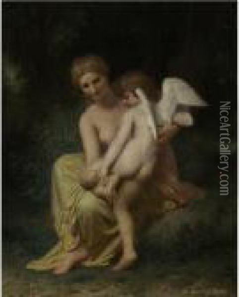 L'amour Blesse Oil Painting - William-Adolphe Bouguereau
