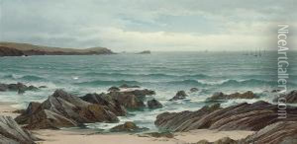 Fistral Bay, Cornwall Oil Painting - David James