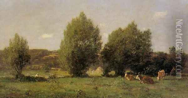 Landscape near Honfleur Oil Painting - Eugene Boudin
