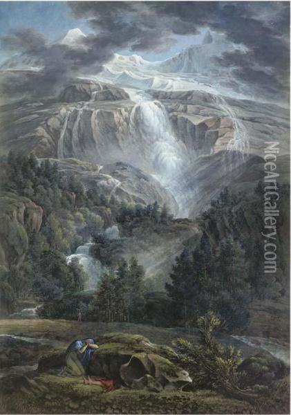 Acis And Galatea Oil Painting - Johann Gottlieb Hackert