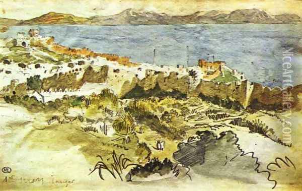Bay of Tanger in Morocco Oil Painting - Eugene Delacroix
