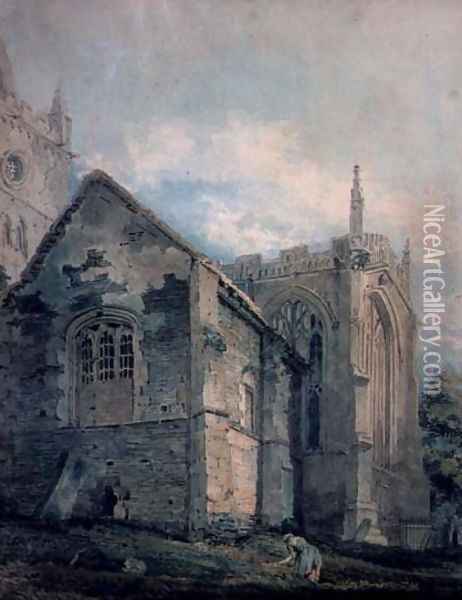 The Ancient Charnel House Holy Trinity Church Stratford upon Avon Oil Painting - Thomas Girtin
