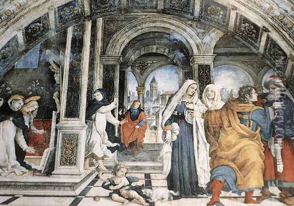 Scene from the Life of St Thomas Aquinas 1489-91 Oil Painting - Filippino Lippi