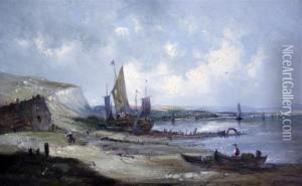 Continental Coastal Landscapes Oil Painting - A.H. Vickers