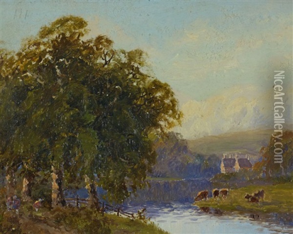 On The Conway, North Wales Oil Painting - William Charles Piguenit