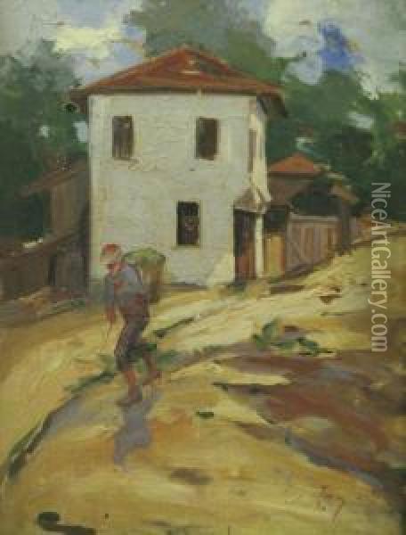 Turc Cu Desaga Oil Painting - Nicolae Tincu