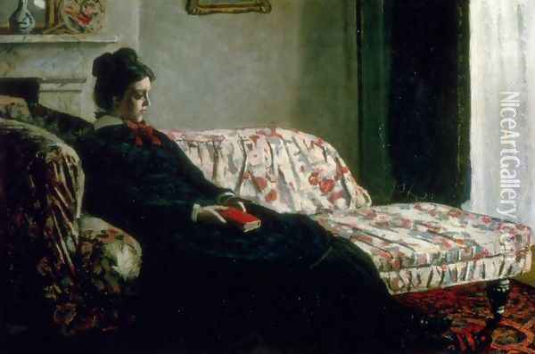 Meditation (Madame Monet On The Sofa) Oil Painting - Claude Oscar Monet