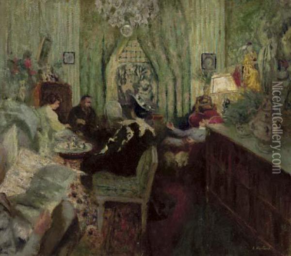 Le Salon De Madame Aron Oil Painting - Jean-Edouard Vuillard