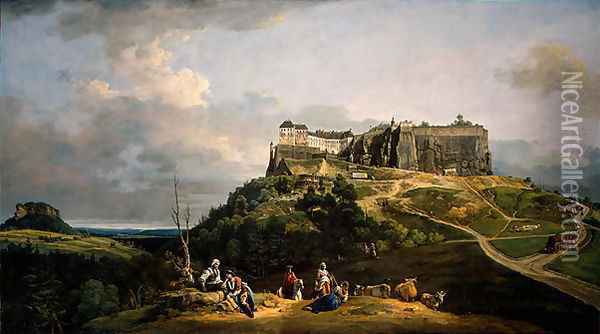 The Fortress of Königstein Oil Painting - Bernardo Bellotto