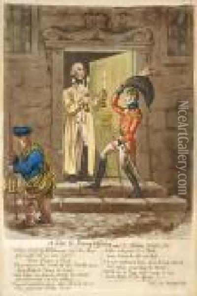 A Hint To Young Officers Oil Painting - James Gillray