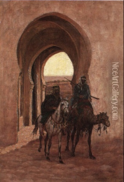 Riding Through The Gateway Oil Painting - Aloysius C. O'Kelly