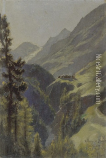 Blick Auf Z'mutt Bei Zermatt Oil Painting - Frederic Dufaux