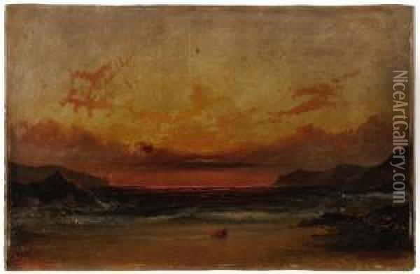Sunset Oil Painting - Alexander Charles Stuart