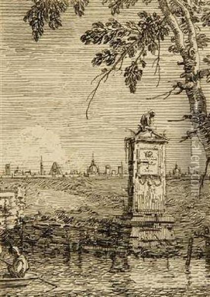 The Tombstone Oil Painting - (Giovanni Antonio Canal) Canaletto