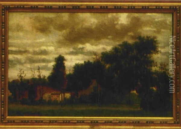Landschaft Mit Blick Auf Ein Gehoft Oil Painting - Willem Johannes Oppenoorth
