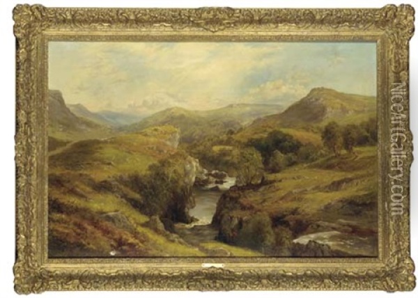 A River Landscape Oil Painting - Edward Henry Holder